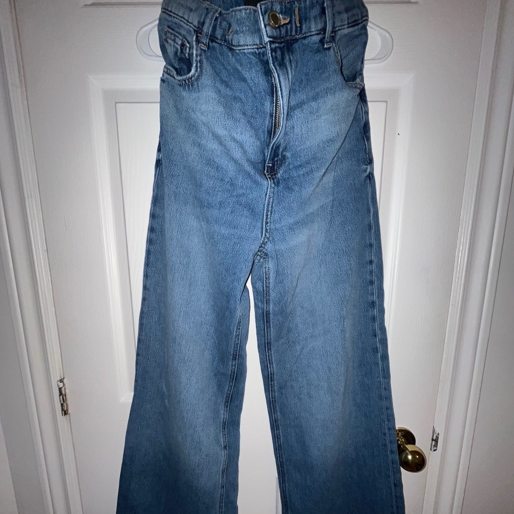 zara super high rise wide leg jeans size us 4